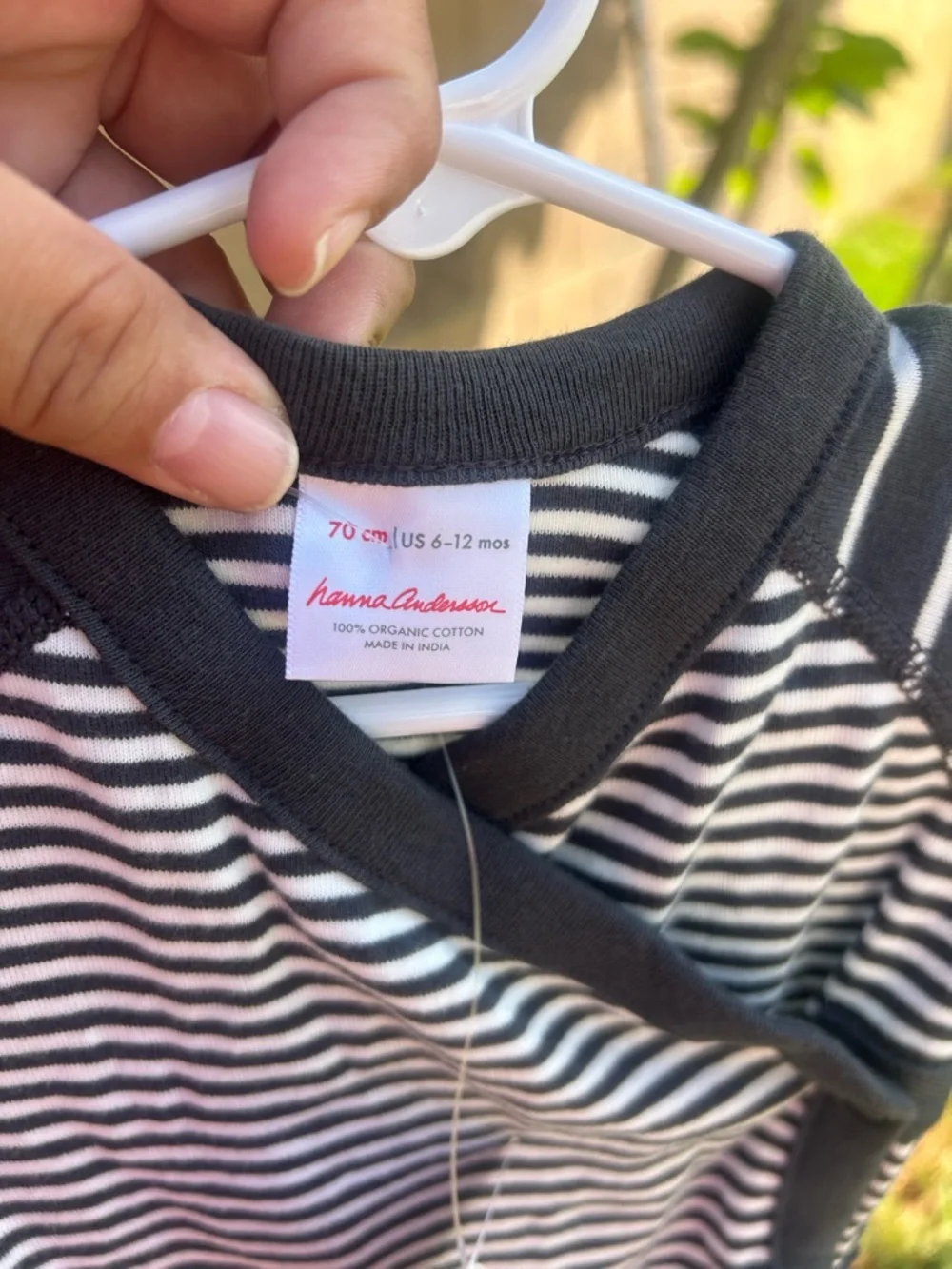 Hanna Andersson Black & White Striped Long-Sleeve Swim Rashguard